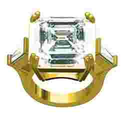 Octagon Stone Solitaire Engagement Ring