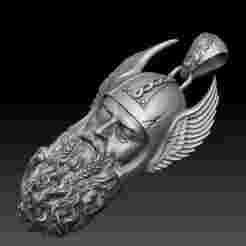 Odin Pendant – Norse Viking Jewelry STL Model
