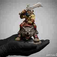 Ogre Riding Wolf - Fantasy 3D Model for Printing
