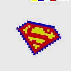 Old school Individual pixel both sides multicolor Superman pixel art+ Conner Kent