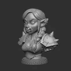 Orc Warrior Bust – Stylized Female Orc (3D Printable STL
