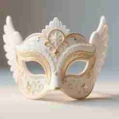 Ornamental 3D Angel Mask in Carnival Style