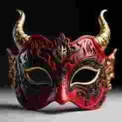 Ornamental 3D Devil Mask in Carnival Style