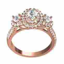 Oval and Round Diamond Double Halo Split Shank Engagement Ring