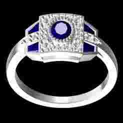 Oval Diamond Art Deco Style Engagement Ring