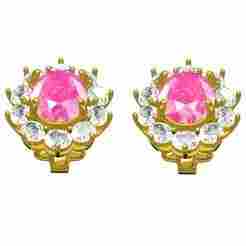 Oval Stone Cluster Stud Earring