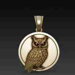 Owl Locket / Medallion with Owl