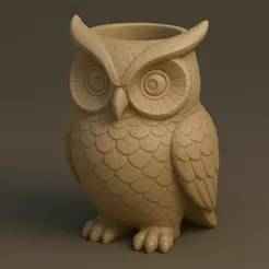 Owl Vase STL – Cute Animal Flower Pot 3D Model for Printing
