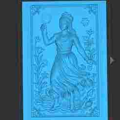 Oxum in Bas-relief - STL Decorative Plate for 3D and CNC Printing