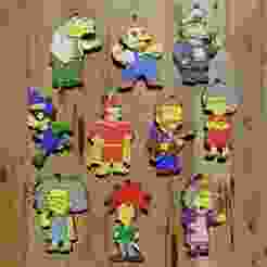 PACK 10 KEYCHAIN KEYRINGS / KEYCHAIN The Simpsons: Sprinfield Rarities (STL & 3MF)