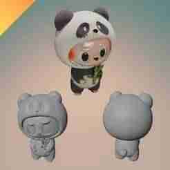 Panda Labubu Toy Plushie 3D Model STL – Cute Character Collectible for 3D Printing Fans and Figurine Display