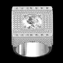 Pave Set Round Cut Diamond Iced Hip Hop Ring