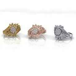pave setting flower jewelry ring