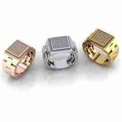 pave setting man jewelry ring