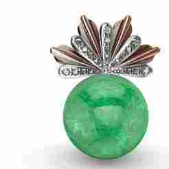 Pearl Diamond Floral Earrings