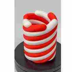 Pencil toothbrush pot holder spiral candy cane Kawaii style