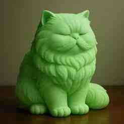 Persian Cat Figurine STL – Elegant 3D Printable Sculpture