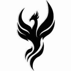 phoenix rising from fire shaped like calligraphy strokes 1 - 2D/3D Wall Art STL+SVG For CNC Router, Plasma, Waterjet, Laser & 3D Printer