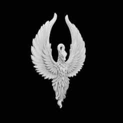 Phoenix Rising from Flames Pendant 3D Printable Jewelry Model