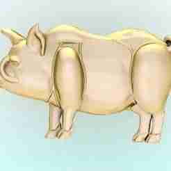 Pig for jewelry - Pigs for pendant - Pigs for ring  - N1001