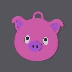 Pig Head - Farm Animals - Keychain v2