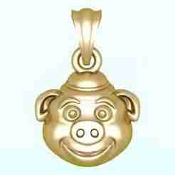 Pig pendant - Pig head pendant - N542
