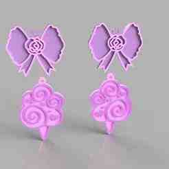 Pink earrings and cotton candy