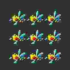 Pixel art Beedrill keychain