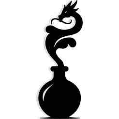 potion bottle releasing a smoke shaped like a dragon 8 - 2D/3D Wall Art STL+SVG For CNC Router, Plasma, Waterjet, Laser & 3D Printer