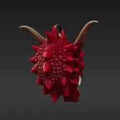 Powerful Miniature Dragon Head Accessory - Collectible Fantasy Beast Key Chain 3D Print