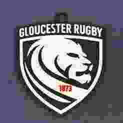 PREM Rugby Gloucester Rugby keychain badge color printable and renderable
