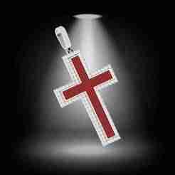 PRINCESS CROSS PENDENT WITH INVISIBLE SETTING