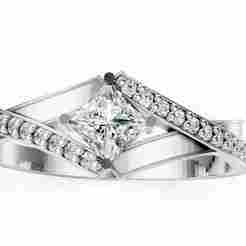 Princess Cut Rocky bypass Ring