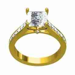Princess Cut Stone Cathedral Engagement Ring