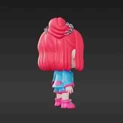 Printable Chibi Idol Keyring - Expressive Miniature Pop Performer Collectible 3D Model