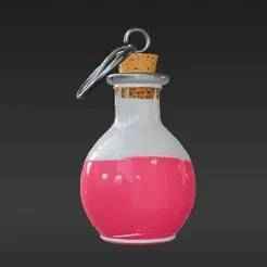 Printable Enchanted Healing Potion Charm for Backpacks & Keys - RPG Inspired Gift