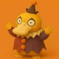 Psyduck Halloween Custom Crazy Pumpkin - Pokemon Anime