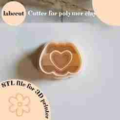 Pumpkin heart cutout polymer clay cutter