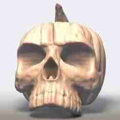 Pumpkin Skull  Halloween 3D Model  Printable STL