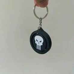Punisher Rotating Fidget Keychain