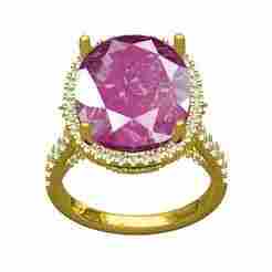 Purple Sapphire Diamond Halo Cocktail Engagement Ring