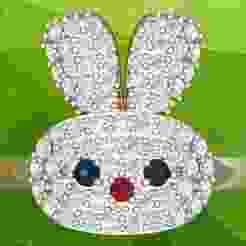 Rabbit ring - Womens ring - N133