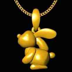 Rabbit sculpt pendant charm