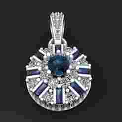 Radiant Halo Gemstone Pendant