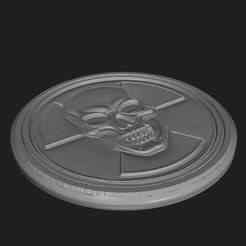 RADIO ACTIVE SKULL COIN TOKEN DOUBLE SIDED