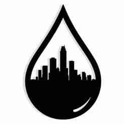 raindrop containing a tiny cityscape - 2D/3D Wall Art STL+SVG For CNC Router, Plasma, Waterjet, Laser & 3D Printer