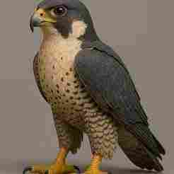 Realistic 3D Peregrine Falcon Sculpture – Printable Bird of Prey