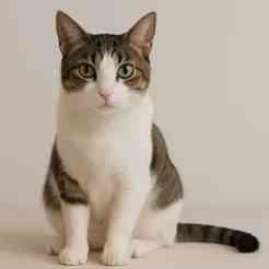 Realistic cat sitting