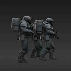 Recon Armored Soldiers Squad - Sci-Fi Tabletop Models