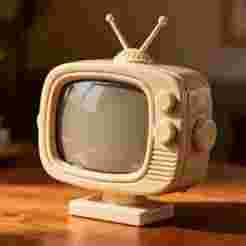 Retro Mini TV 3D Print Model - Vintage Television STL File